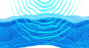 고주파 에너지가 질 점막 조직에 전달되는 3D 의료 일러스트