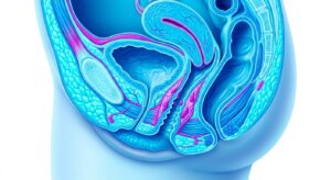 질필러의 해부학적 주입 원리를 보여주는 3D 의학 일러스트